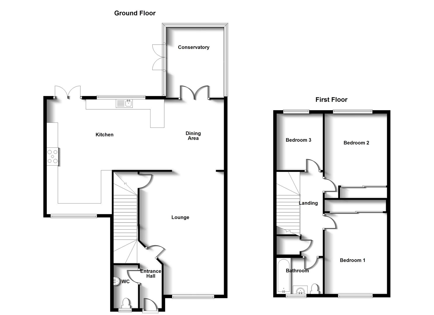 Floorplans For Park Farm Close, Bilton, Rugby
