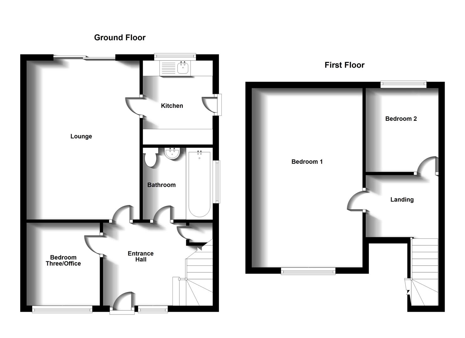 Floorplans For Othello Close, Woodlands Rugby