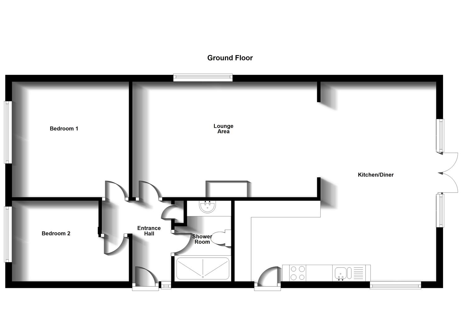 Floorplans For Falstaff Drive, Woodlands, Rugby