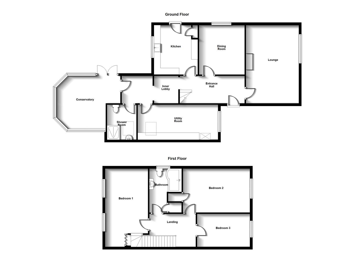 Floorplans For Cymbeline Way, Woodlands, Rugby