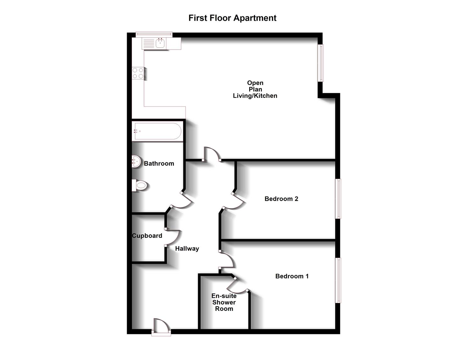 Floorplans For Marlowe Court, Shakespeare Gardens, Rugby